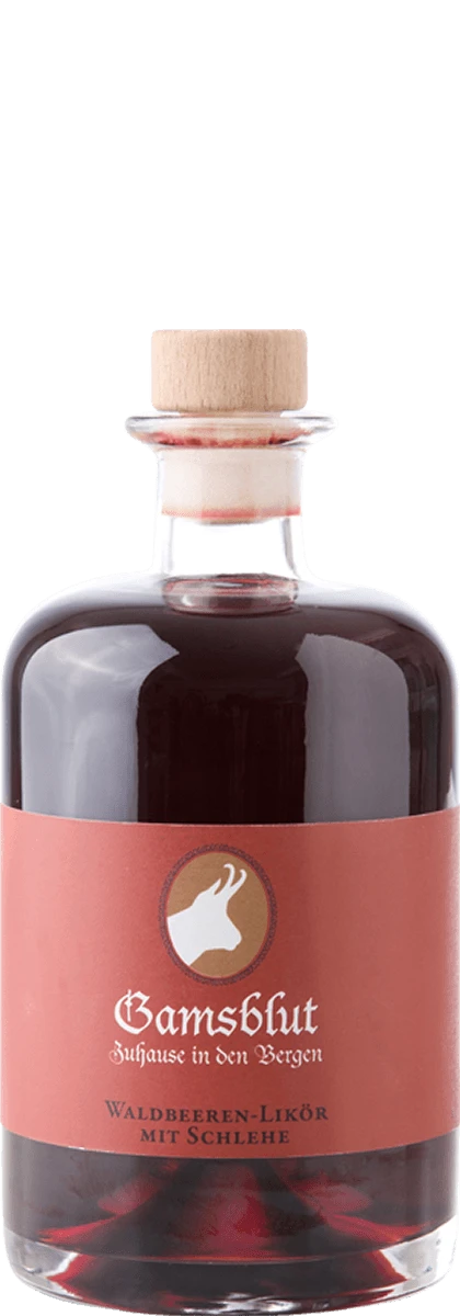 Gamsblut 23 % Vol. Schlehen-Likör Mit Waldbeere 3 Gamsblut 23 % Vol. Schlehen-Likör Mit Waldbeere