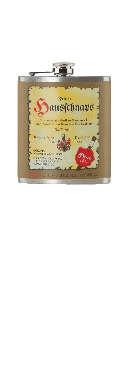 Edelstahl-Flachmann Mit Hausschnaps Fruchtig 34 % Vol. Spirituose Mit Marillengeschmack 3 Edelstahl-Flachmann Mit Hausschnaps Fruchtig 34 % Vol. Spirituose Mit Marillengeschmack