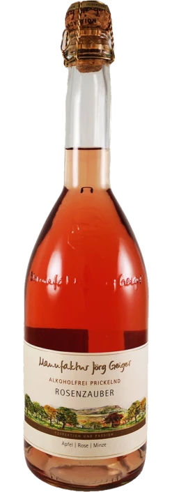 Rosenzauber Alkoholfreies Prickelndes Getränk Auf Apfelsaftbasis Mit Kräuter Und Gewürzen